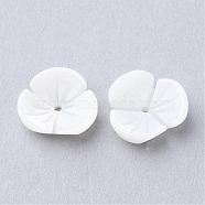 Natural Sea Shell Beads, Flower, Creamy White, 11.5x12x3.5mm, Hole: 0.5mm(SSHEL-S250-20)