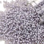 TOHO Round Seed Beads, Japanese Seed Beads, (2122) Silver Lined Light Amethyst Opal, 11/0, 2.2mm, Hole: 0.8mm, about 1110pcs/bottle, 10g/bottle(SEED-JPTR11-2122)