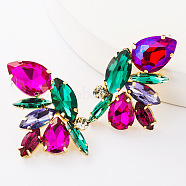 Sparkling Alloy Rhinestone Ear Studs for Women, Bold and Fashionable Jewelry Accessory, Colorful(ST4528313)