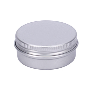 20ml Round Aluminium Tin Cans, Aluminium Jar, Storage Containers for Cosmetic, Candles, Candies, with Screw Top Lid, Platinum, 3.9x2cm, Capacity: 20ml(0.67 fl. oz)(CON-L009-B02)