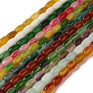 Natural Dyed Jade Beads Strands, Oval, Mixed Color, 11.5~12x7.5~8mm, Hole: 0.8mm, about 29~32pcs/strand, 12.99''~15.16''(33~38.5cm)(G-M402-A01)