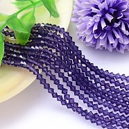 K9 Glass, Faceted Imitation Austrian Crystal Bead Strands, Grade AAA, Bicone, Midnight Blue, 10x10mm, Hole: 0.9~1mm, about 40pcs/strand, 15.7 inch(G-M180-10mm-27A)