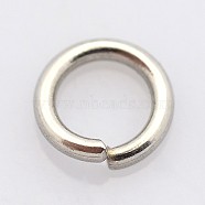 304 Stainless Steel Open Jump Rings, Stainless Steel Color, 8x1mm, 18 Gauge, Inner Diameter: 6mm(STAS-E067-07-8mm)