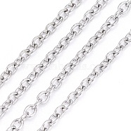 3.28 Feet 304 Stainless Steel Cable Chains, Soldered, Oval, Stainless Steel Color, 2x1.6x0.4mm(X-CHS-F006-02B-P)