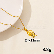 304 Stainless Steel Octopus Pendant Necklaces, Cable Chain Necklaces for Women(XW2884-12)