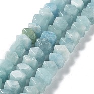 Natural Aquamarine Beads Strands, Nuggets, Faceted, 6~8x10.5~14x8~9.5mm, Hole: 1.2mm, about 57~61pcs/strand, 15.16''~15.39''(38.5~39.1cm)(G-D091-A19)