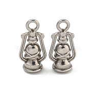 Non-Tarnish 304 Stainless Steel Pendants, Oil Lamp Charm, Stainless Steel Color, 16.5x8x6mm, Hole: 2mm(STAS-I307-562P)