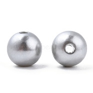 Spray Painted ABS Plastic Imitation Pearl Beads, Round, Gainsboro, 8x9.5mm, Hole: 1.8mm, about 2080 pcs/500g(OACR-T015-05B-03)