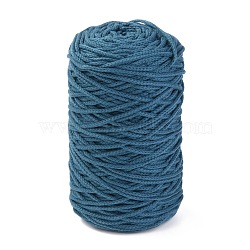 Cotton String Threads, for DIY Crafts, Gift Wrapping and Jewelry Making, Steel Blue, 3mm, about 150m/roll(OCOR-F013-13)