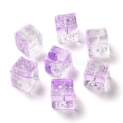 Transparent Glass Beads, Cube, Medium Orchid, 10x11x11mm, Hole: 1.5mm(GLAA-A012-04L)