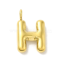 Ion Plating(IP) 304 Stainless Steel Pendants, Real 14K Gold Plated, Balloon Letter Charms, Bubble Puff Initial Charms, Letter H, 24x15x5mm, Hole: 4mm(X-STAS-K263-47G-H)