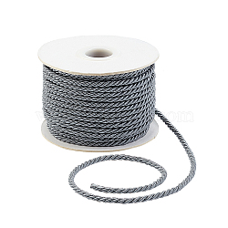 PANDAHALL ELITE Nylon Threads, Milan Cords/Twisted Cords, Gray, 3.0mm, about 27.34 yards(25m)/roll(NWIR-PH0001-76A)