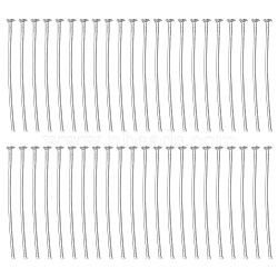 Iron Flat Head Pins, Cadmium Free & Lead Free, Platinum, 21 Gauge, 30x0.7mm, Head: 2mm(IFIN-FS0001-30E)