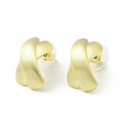 Alloy Criss Cross Stud Earrings with 925 Sterling Silver Pins for Women, Golden, 19x12x6mm, Pin: 0.7mm(EJEW-G310-10G)