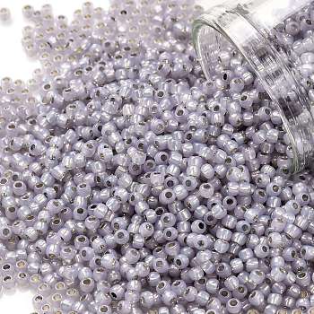 TOHO Round Seed Beads, Japanese Seed Beads, (2122) Silver Lined Light Amethyst Opal, 11/0, 2.2mm, Hole: 0.8mm, about 1110pcs/bottle, 10g/bottle