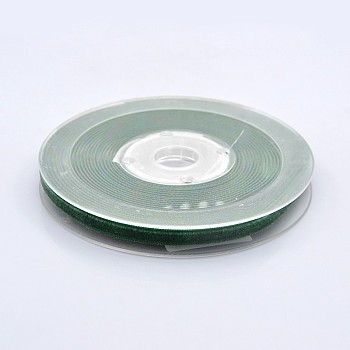 Polyester Velvet Ribbon for Gift Packing and Festival Decoration, Green, 1/4 inch(7mm), about 70yards/roll(64m/roll)