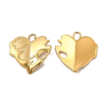 Ion Plating(IP) 304 Stainless Steel Pendant Rhinestone Settings, Open Back Settings, Heart, Real 18K Gold Plated, Fit for 5x4mm Rhinestone, 20.5x20x2.5mm, Hole: 3x2mm
