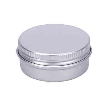20ml Round Aluminium Tin Cans, Aluminium Jar, Storage Containers for Cosmetic, Candles, Candies, with Screw Top Lid, Platinum, 3.9x2cm, Capacity: 20ml(0.67 fl. oz)