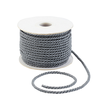 PANDAHALL ELITE Nylon Threads, Milan Cords/Twisted Cords, Gray, 3.0mm, about 27.34 yards(25m)/roll