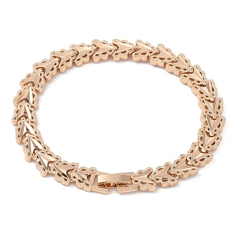 Brass Link Chain Bracelets for Women Men, Light Gold, Arrow, 7-1/4 inch(18.5cm), Link: 10x8x2.5mm