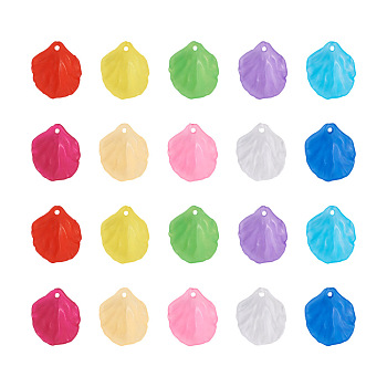 Yilisi 500Pcs 10 Colors Transparent Frosted Acrylic Pendants, Petaline, Mixed Color, 19.5x16.5x4mm, Hole: 1.5mm, 50pcs/color