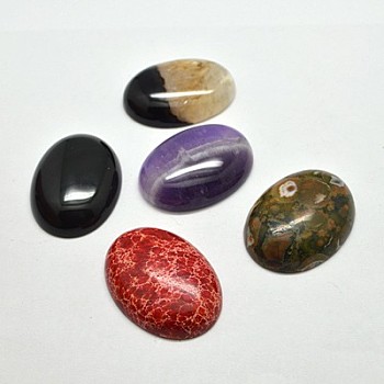Gemstone Cabochons, Oval, Mixed Stone, Mixed Color, 25x18x7mm