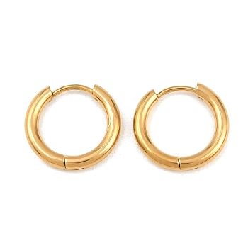 304 Stainless Steel Huggie Hoop Earrings, Thick Hoop Earrings, Ring, Golden, 9 Gauge, 16x17x2.5mm, Pin: 1mm