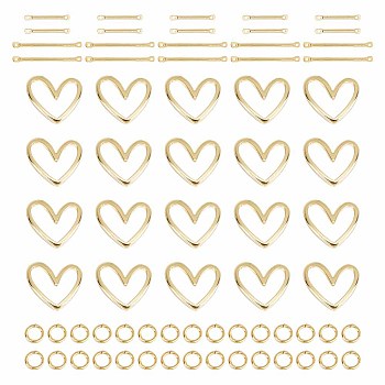 GOMAKERER DIY Jewelry Making Finding Kit, Including Brass Linking Rings & Links Connectors & Open Jump Rings, Real 18K Gold Plated, 70Pcs/box