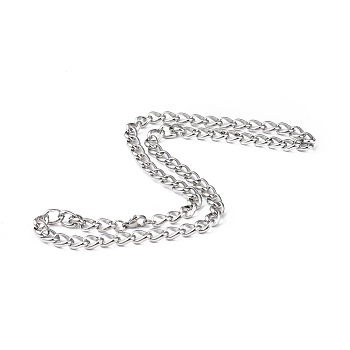 201 Stainless Steel Figaro Chain Necklace for Men Women, Stainless Steel Color, 20.08 inch(51cm)