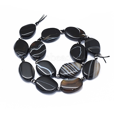 Natural Banded Agate/Striped Agate Beads Strands(G-I245-60A)-2