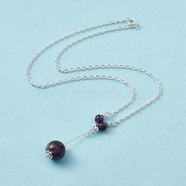 3Pcs Natural Gemstones Pendant Necklaces(NJEW-FS0001-04)-2