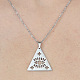 201 Stainless Steel Hollow Triangle with Eye Pendant Necklace(NJEW-OY001-91)-1