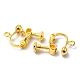 Rack Plated Brass Screw Clip-on Earring Findings(KK-YW0001-10G)-2