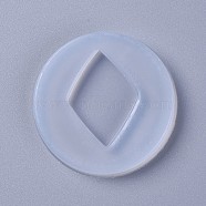 Silicone Molds, Resin Casting Molds, For UV Resin, Epoxy Resin Jewelry Making, Rhombus, White, 51x6mm, Rhombus: 36x26mm(X-DIY-L026-022)