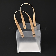 Valentine's Day Transparent Rectangle Plastic Bags, with Handle, for Shopping, Crafts, Gifts, Clear, 23.3x12cm, 10pcs/bag(ABAG-M002-01A)