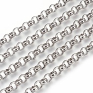 304 Stainless Steel Rolo Chains, Belcher Chain, Unwelded, Stainless Steel Color, 7mm(CHS-L017-18C)