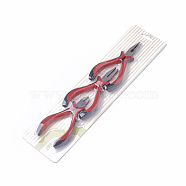 45# Carbon Steel Jewelry Plier Sets, including Wire Cutter Plier, Flat Nose Plier and Side Cutting Plier, Red, 32.5x8.5x2cm, 3pcs/set(PT-T001-09)