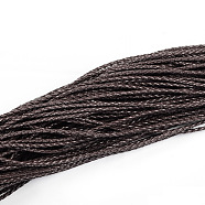 Braided Imitation Leather Cords, Round Bracelet Findings, Coconut Brown, 3x3mm, about 103.89 yards(95m)/bundle(LC-S005-016)