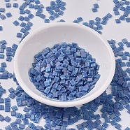 MIYUKI TILA Beads, Japanese Seed Beads, 2-Hole, (TL149FR) Matte Transparent Capri Blue AB, 5x5x1.9mm, Hole: 0.8mm, about 590pcs/50g(SEED-X0054-TL0149FR)