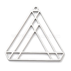 Anti-Tarnish 304 Stainless Steel Pendants, Laser Cut, Triangle Charm, Stainless Steel Color, 31.5x32.5x1mm, Hole: 1.5mm(STAS-U030-06P)