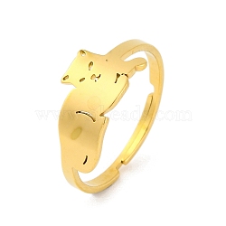 Animal 201 Stainless Steel Adjustable Rings for Women, Golden, Cat Shape, 8.5mm, Inner Diameter: 18.5mm(RJEW-D082-05I)