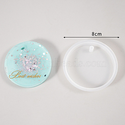 Pendant Silicone Molds, Resin Casting Molds, For UV Resin, Epoxy Resin Craft Making, Round, 80x10mm, Inner Diameter: 70mm(SIMO-PW0002-44J)