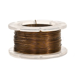 Round Copper Craft Wire, for Jewelry Making, Long-Lasting Plated, Coffee, 24 Gauge, 0.5mm, about 39.37 Feet(12m)/roll.(CWIR-C001-01B-15)