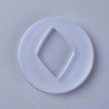 Silicone Molds, Resin Casting Molds, For UV Resin, Epoxy Resin Jewelry Making, Rhombus, White, 51x6mm, Rhombus: 36x26mm