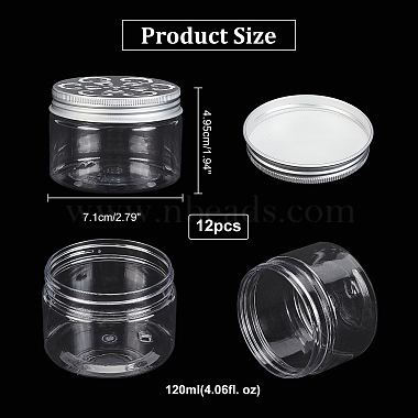 ARRICRAFT 12Pcs PET Plastic Cream Jar(CON-AR0001-12)-6