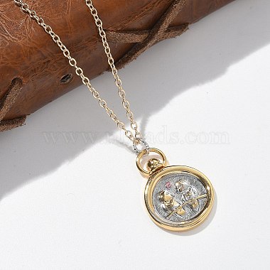 Brass Twelve Constellations Tarot Pendant Necklaces(NJEW-Q006-01E-G)-4