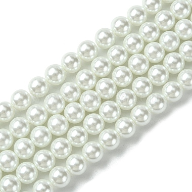 8mm White Round Glass Pearl Beads