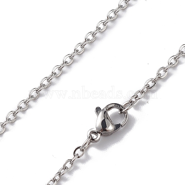 304 collier chaîne forçat en acier inoxydable pour homme femme(NJEW-K245-024D)-2