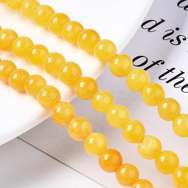Natural Dyed Yellow Jade Gemstone Bead Strands(G-R271-6mm-Y07)-4