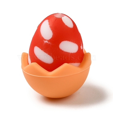 Orange Red Egg Silicone Beads